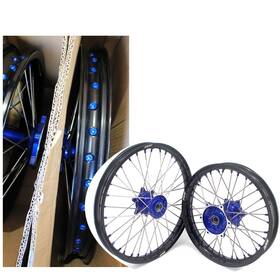 E04ca4140-no7 Kke 21/18 Cast Dirt Bike Wheels For Yamaha Yz125 Yz250f Yz450f 03-2025 Blue Nuts