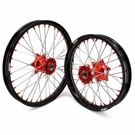 E06ca6160-no11 Kke 21/18 Cast Wheels For 2003-2022 Ktm Exc Xc Xcw 125cc-530cc Orange Nipples