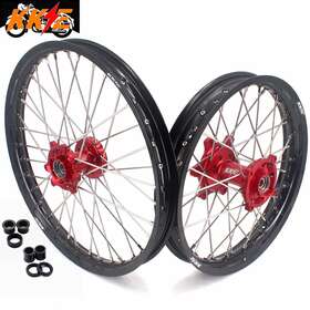 E33n3100-k8 Kke 21/18 Dirt Bike Wheels Rims Set For Honda Crf250l 2017-2020 Cnc Red Hubs