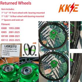 L45k5150-no144 Kke 19/16ftft Kids Wheels Fit Kawasaki Kx80 1993-2000 Kx85 2001-2025 Kx100 Green