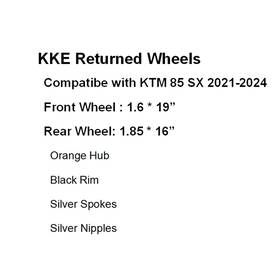 L76k6100-no4-saas Kke 19/16 Dirt Bike Wheels For Ktm 85 Sx 2021-2024 Husqvarna Tc Orange Hub
