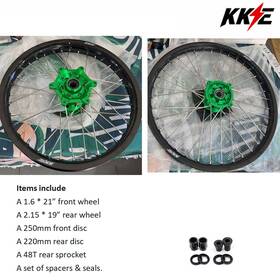 N05n5100-kx125-no148 Kke 21/19 Dirt Bike Wheels Set For Kawasaki Kx125 Kx250 1993 - 2002 Cnc Hubs