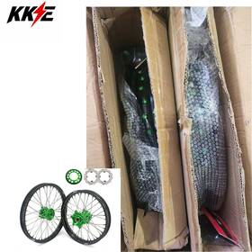 N05n5150-no5-d-v6 Kke 21/19 Dirt Bike Wheels Rims For Kawasaki Kx250f Kx450f 2006-2014 Green Nuts