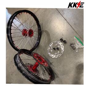 N13ca3130-no1-v6 Kke 21/19 Cast Wheels For Honda 2015-2025 Crf250r Crf450r Off-road Rims Red Hub
