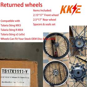 Ts17x1111-y Kke 2.15 17/2.5 17 Wheels Fit Talaria Sting Mx3 / R Mx4 E-moto Cnc Hub Black