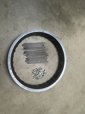 Ktm 2351007020030 Used Rear 16 X 1.60 32h Black Rim And Spoke Kit 2012-2024 85 Sx Big Wheel