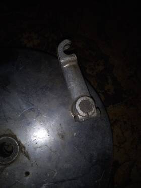 12235 Moto Guzzi 1968 Ambassador/eldorado Rear Brake Plate And Brakes Lever Oem Part
