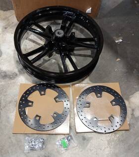 Hd-fw-c370-bla-15245bla2 Motorgeardrive 21x3.5 Front Enforcer Wheel Rotors For Harley Touring Road Street Glide 2009-up