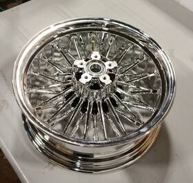 Rw-c364-mtgd Motorgeardrive 16x5.5 Fat Spoke Wheel Rear Chrome For Harley Dyna Wide Glide Fxdwg Bob Used