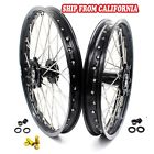 N12o1100 Kke Mx Spoked Wheels Rims Set For Suzuki Black Hubs