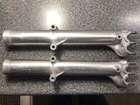 44005-034-80 Oem Hatta Kawasaki G31m F7 Clear / Buff Front Wheel Shock Fork Lower Leg Pair Set Vtg