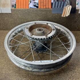 00103211 Ossa 76 Super Pioneer 250 Rear Wheel 18in Rim 1976