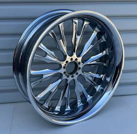 0157-3814-r-rou-ch Performance Machine 18x5.5 Chrome Roulette Rear Wheel No Hub Harley 200 Tire