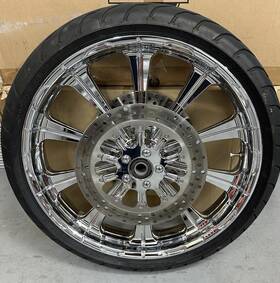 1204-7106p-relaj-ch Performance Machine 21 Inch Forged Wheel Revel In Chrome With Matching Rotors And Tire