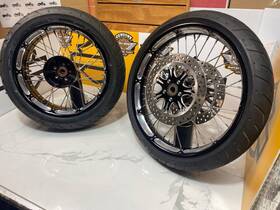 45669 Performance Machine Pm Spoke 09-24 Harley Touring 21 Inch Front 18 Rear Wheels Contrast-cut Brake Rotors