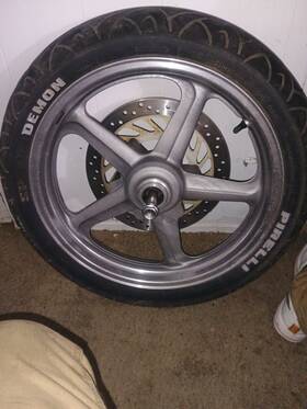 Pirelli 18xmt2.75 Front Wheel And Tire Demon 140/80vb18 With Rotor 93 Nighthawk 750