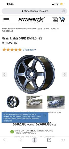 Wgi435eg2 Rays 19 Inch Rims Gram Lights 57dr