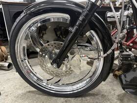 010554 Rc Components 18 X 5 And 21 2.25 Chrome Billet 3-piece Wheel Set P-m Harley