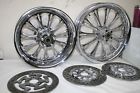 Rcw-impl-r1655 Rc Components Imperial Chrome Rear Front Wheels Rotors Harley Abs