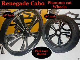 Fsk-a06 Renegade Wheels 17279 Cabo 09-24 Harley Touring 26 Inch Front 18 Rear Phantom-cut Black