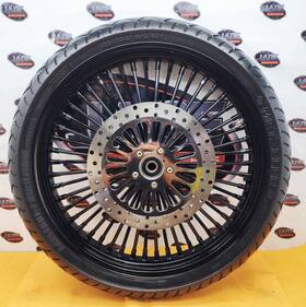 Ride Wright Wheels Inc 04235-8625 Harley Davidson Softail 21 Inch Front Fat Daddy 50 Spokes Black Wheel Rim Cholo