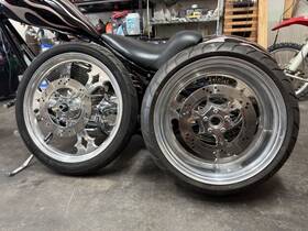 0806 Saxon Motorcycle Custom Mag Wheels 18 And 21 Chopper Front Rear Wheel Set With Tires