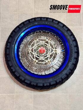 55311-37l10 Suzuki 2000-2024 Drz400sm Oem Front Wheel Rim Rotors And Tire Assembly Blue
