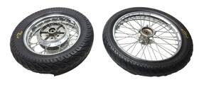 6510024b02 Suzuki 2001 Sawage Ls650p Rear And Front Wheel Tire Pair Oem