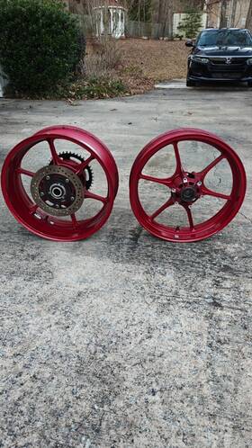 65331-31j00 Suzuki 17-24 Gsxr1000r Oem Red Front Rear Wheel Rims With Ceramic Bearings