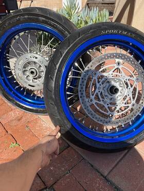 Suzukidrz400sm Suzuki Drz400sm Wheels Set Excel Blue Anodized 17x3 Front Back With Tires Spacer Suzukidrz400sm Suzuki Drz400sm Wheels Set Excel Blue Anodized 17x3 Front Back With Tires Spacer