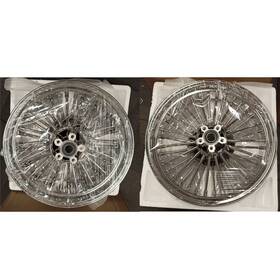 3672-1-chr-efb Tarazon 18x3.5 16x3.5 Fat Spoke Wheels Rims For Harley Softail Boy Deuce Fxstd Used