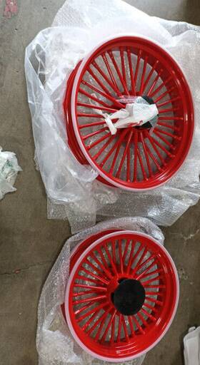 C3622-red-skywave Tarazon 21x3.5 16x3.5 Fat Spoke Wheels Rims For Harley Dyna Wide Glide Low Rider 00-07
