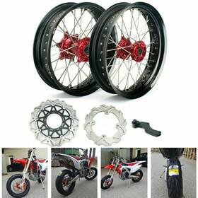 Crfws17red781830083061-hp83 Tarazon For Honda 17 Inch Supermoto Wheels Crf250r Crf450r 04-12 Crf 250 450 X Cr 125 R
