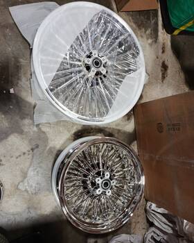 Hd-frw-c36114-chr Tarazon Fat Spoke Wheels Rim 21x3.5 16x5.5 For Harley Dyna Street Bob Super Glide Used