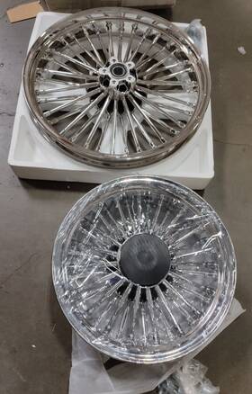 Hd-frw-c3624-chr-rf Tarazon 21x3.5 16x5.5 Fat King Spoke Wheels Rims For Harley Dyna Low Rider Street Bob