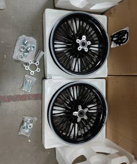 Hd-frw-c3632-1-bla-sky Tarazon 16x3.5 Fat Spoke Wheels Front Rear Rims For Harley Softail Fatboy Heritage Flstc