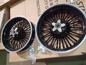 Hd-frw-c3634-bla-1219 Tarazon Fat Spoke Wheels Rims 16x3.5 16x5.5 For Harley Softail Fatboy Dyna Bob Fxdf