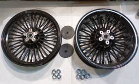 Hd-frw-c3634-bla-rf Tarazon 16x3.5 16x5.5 Fat Spoke Wheels Rims For Harley Dyna Bob Fxdf 2008-2017 Used