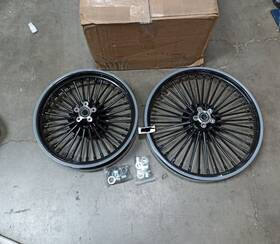 Hd-frw-c3663-1-bla-sky-0628 Tarazon 21x2.15 18x3.5 Fat Spoke Wheels Rims For Harley Dyna Street Bob Fxdb Fxdl 06-17