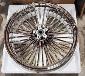 Hd-fw-c3611-chr-sky Tarazon 21x3.5 Fat Spoke Front Wheel For Harley Dyna Street Bob Super Glide Low Rider