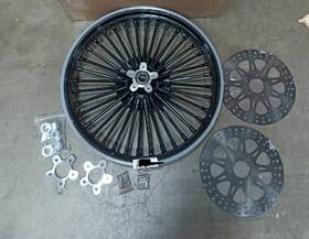 Hd-fw-c362-2-1502bla2-bla-sk Tarazon 21x3.5 Fat Spoke Front Wheel Rotors For Harley Touring Electra Road Glide 00-07