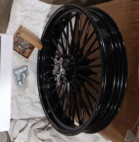 Hd-fw-c362-2-bla-skywave Tarazon Fat Spoke Front Wheel 21x3.5 For Harley Touring Bagger Electra Glide Road King Hd-fw-c362-2-bla-skywave Tarazon Fat Spoke Front Wheel 21x3.5 For Harley Touring Bagger Electra Glide Road King