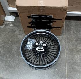 Hd-fw-c363-1-bla-ca41 Tarazon 16x3.5 Fat Spoke Wheel Front Rim For Harley Heritage Softail Classic Flstc Flstn