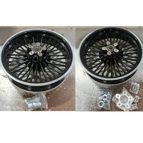 Hd-fw-c3632-2-bla-sky-4171 Tarazon 16x3.5 Fat Spoke Wheels Rims Set For Harley Touring Bagger Road King Glide 00-07