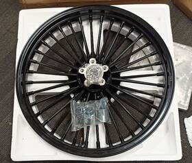 Hd-fw-c364-1-bla-skysd Tarazon 21x2.15 Fat Spoke Front Wheel Rim For Harley Dyna Wide Glide Fxdwg Street Bob
