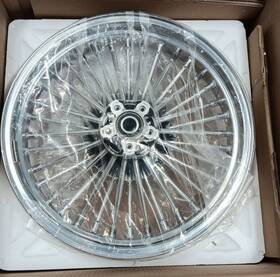 Hd-fw-c367-chr-rf-0815 Tarazon 18x3.5 Fat Spoke Front Wheel Rim For Harley Heritage Softail Fatboy Deluxe Used