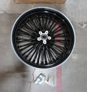Hd-rw-c361-1-bla-sky1219 Tarazon Fat King Spoke Rear Wheel Rim 18x5.5 For Harley Dyna Street Bob Fxdb 06-17 Fxdf