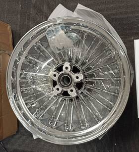 Hd-rw-c364-chr-sky728 Tarazon 16x5.5 Fat Spoke Wheel Rear Rim For Harley Dyna Street Bob Wide Glide Fxdb Used