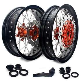 Ktws17782ora829081-eby-715 Tarazon 17 Inch Supermoto Wheel Rotors Set For Husqvarna Fc Tx Te Fe Exc Sx Sxf Xc-f Xcw Sxs
