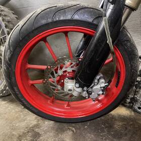 Zh-mx-000001-red-hy-0228 Tarazon 17 Inch Supermoto Wheels For Honda Crf250r Crf450r 02-07 Michelin Pilot Power Tires